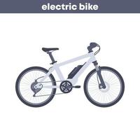 elektrische fiets op wit, vectorillustratie vector