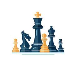 schaak stukken Aan een wit achtergrond vector illustratie handmatig gemaakt