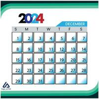 december 2023 kalender vector sjabloon
