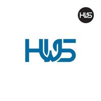 brief hws monogram logo ontwerp vector