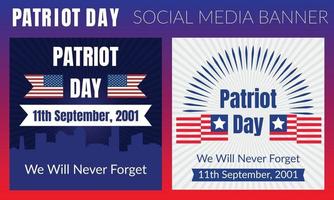 patriot day 9.11 herdenkingsillustratie met usa vlag, tekst 911 vector