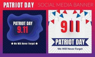 patriot day 9.11 herdenkingsillustratie met usa vlag, tekst 911 vector
