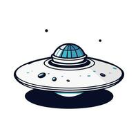 vlak ufo icoon illustratie ontwerp, gemakkelijk buitenaards wezen schip vector