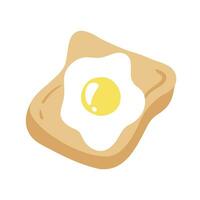 ochtend- boterhammen. gezond voedsel met geroosterd brood en gebakken eieren. heerlijk ontbijt. geïsoleerd vector illustratie