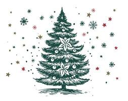 Kerstmis boom reeks hand- getrokken illustratie vector
