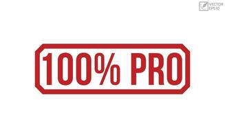 100 percentage pro rood rubber postzegel vector ontwerp.