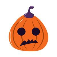 gesneden halloween pompoen met spookachtig gezicht. vector illustratie