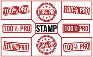 100 percentage pro rood rubber postzegel vector ontwerp.