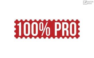 100 percentage pro rood rubber postzegel vector ontwerp.