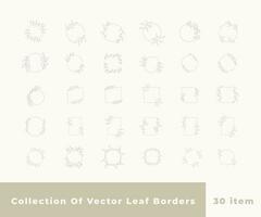 verzameling grens bladeren decoratie vector