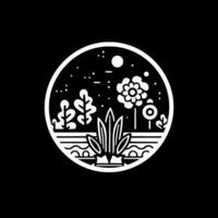 tuin - minimalistische en vlak logo - vector illustratie