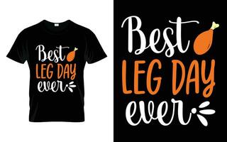 het beste been dag ooit gelukkig dankzegging vallen seizoen t-shirt vector