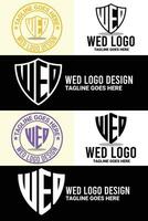 minimalistisch, alfabet, monogram, en brief Mark logo ontwerp bundel vector