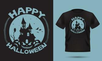 halloween ontwerp kort mouw zwart t-shirt mockup vector