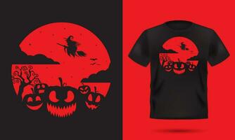 halloween thema zwart t-shirt ontwerp mockup vector