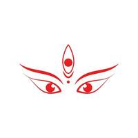 durga Shakti, de godin van stroom, is afgebeeld in rood Aan een wit achtergrond vector