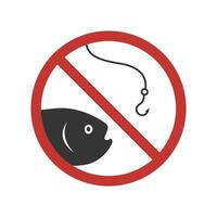 Nee visvangst in Oppervlakte verboden teken. vector