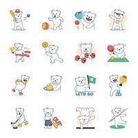 verzameling van vlak stijl sport- activiteiten stickers vector