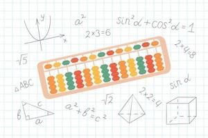 abacus soroban voor het leren van hoofdrekenen voor kinderen. vector