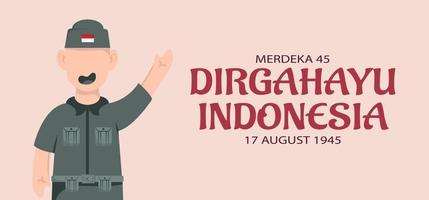 handgetekende illustratie van Indonesische onafhankelijkheidsdag vector