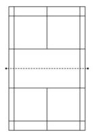 badminton rechtbank diagram vector