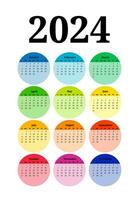 kalender voor 2024 geïsoleerd Aan een wit achtergrond vector