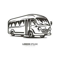 minimaal en abstract logo van bus vector school- bus icoon leerling bus silhouet geïsoleerd sjabloon oud ontwerp