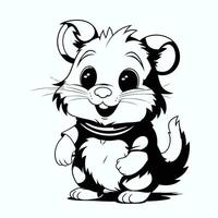 vector illustratie van schattig tekenfilm hamster. geïsoleerd Aan wit achtergrond.