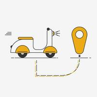 uitdrukken levering rijden motorfiets icoon banier vector