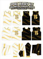 geel curves sport- Jersey ontwerp sportkleding lay-out sjabloon vector