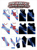 blauw elegant sport- Jersey ontwerp sportkleding lay-out sjabloon vector