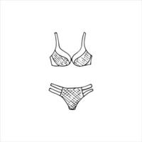 tekening illustratie van bh's, hand getekend vrouwen lingerie ontwerp. geïsoleerd vector illustratie Aan wit achtergrond