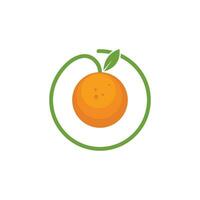 oranje fruit icoon vector logo illustratie