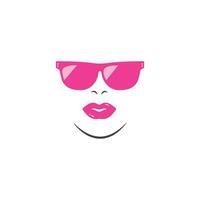 gezicht vrouw met zonnebril vector illustratie ontwerp