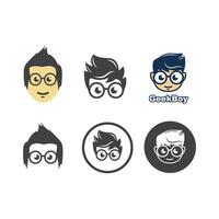 geek jongen icoon vector illustratie ontwerp