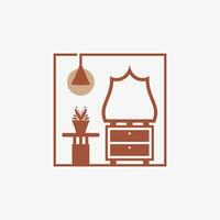 minimalistische meubilair logo ontwerp vector voor huis interieur met creatief concept