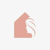 schoonheid mode logo ontwerp voor vrouw salon met creatief elementen vector