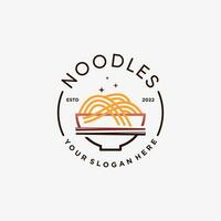 noedels logo ontwerp sjabloon voor ramen restaurant met creatief element concept vector