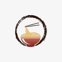 noedels logo ontwerp sjabloon voor ramen restaurant met creatief element concept vector