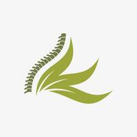 chiropractie natuurlijk massage terug pijn en spinal icoon logo ontwerp met creatief concept vector