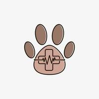 huisdier kliniek logo ontwerp met hond kat icoon logo en creatief element concept vector