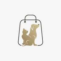 huisdier winkel logo ontwerp met hond kat icoon logo en creatief element concept vector