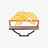 noedels logo ontwerp sjabloon voor ramen restaurant met creatief element concept vector