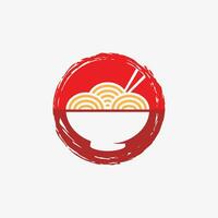 noedels logo ontwerp sjabloon voor ramen restaurant met creatief element concept vector