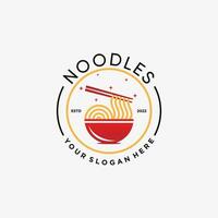noedels logo ontwerp sjabloon voor ramen restaurant met creatief element concept vector