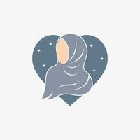 hijab logo ontwerp sjabloon voor moslim vrouw mode met creatief element concept vector