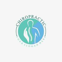 chiropractie logo ontwerp vector spinal ruggegraat icoon logo met creatief element concept