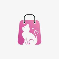 huisdier winkel logo ontwerp met hond kat icoon logo en creatief element concept vector