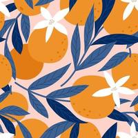 naadloos patroon met sinaasappelen. vector illustratie