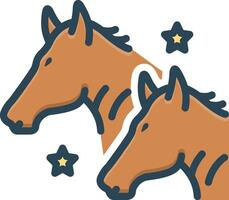 kleur icoon voor paarden vector